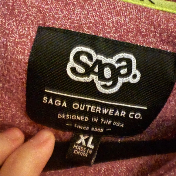 Saga Men's Quilted zippered pocket hoodie- Burgundy - Picture 4 of 4